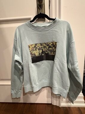 Off-White c/o Virgil Abloh Graphic Sweatshirt – Light Blue – Size XS